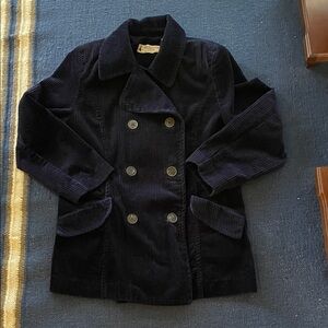 Women's Navy Corduroy Pea coat Jacket